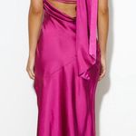 Hello Molly Athenian Satin Maxi Dress Fuchsia Photo 4