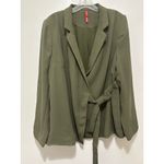 Spanx Crepe Wrap Blazer In Midnight Olive XL NWT Photo 5