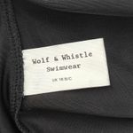 Wolf & Whistle Black Plunge Front One Piece Swimsuit Womens UK B/C16 Size undefined Photo 1
