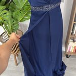 nwt // Alexia Designs formal dress with beaded detail and shawl scarf Blue Size 12 Photo 5