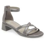 Eileen Fisher  Noni Sandal Silver Suede Low Heel‎ 7.5 Photo 2