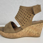 Euro Soft By Sofft Womens Sandals Size 6M Tan Suede Leather Strappy Cork Wedge‎ Photo 0