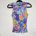Kisca by Komarav Pink Purple Yellow Floral Sleeveless Top Womens 2 Casual Spring Photo 2