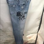 PacSun  Floral Embroidered Distressed Denim Mom Jeans Elevated Modern Style Photo 8