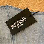 Missguided  Denim Cross Patch Bandana Crop Top in Light Blue Photo 3