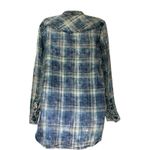True Religion Gauze Plaid Tunic Shirt Dress Blue Western Grunge Size S Photo 1