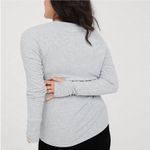 Aerie Offline by  Thumbs-up Ribbed Long Sleeve Grey Photo 1