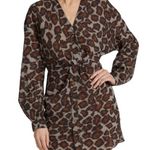 Nanushka. Johanna Leopard Print Twist Mini Dress Brown Size XS Photo 0