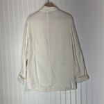 Per Se  by‎ Carlisle Ivory Linen Blend Blazer Size 14 Single Button Notch Collar Photo 2