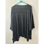 Red Lolly  Womens Cardigan Sweater Size Small Heather Gray NWT Ruffles Open Front Photo 4