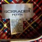 Vintage Schrader Petites Plaid Skirt and Top Set Size 8P Red Photo 2