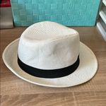 Stylish White Fedora Hat with Black Band Photo 6