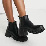 Steve Madden Hadlee Chelsea Boots Black Pull On Lug Size 10 Photo 0