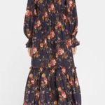 SEA New York Esme Silk Floral Long Sleeve Dress in Navy, Size S, NWT Blue Photo 3