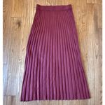 A New Day burgundy knit accordion pleat midi skirt size M Photo 7