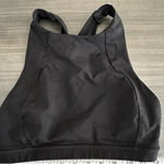 Lululemon  Women's 4 Black Free to Be Serene HighNeck Sports Bra Strappy Back Photo 0