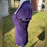 Voice vintage purple knit babydoll top with ruched faux shrug. Size L. Size L Photo 3