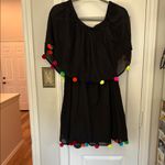 Pitusa pom pom colorful mini dress beach coverup Black Size M Photo 6