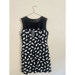 Jason Wu Miss Wu Dress Size 12 Black And White Delicate Leaf Print Sleeveless Photo 5