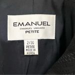 Emanuel Ungaro Vintage Wool Blazer Jacket in Black, Textured Pin Stripes, Sz 2P Black Photo 2
