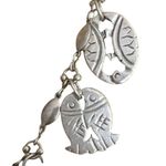 Chico's Silver Tone Charm Necklace Fish Turtle Adjustable Nature Boho 16" + 3" Photo 2