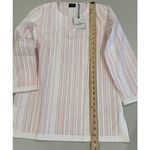 NEW Untuckit Tunic Top Women 4 Durfort Stripe 100% Cotton Preppy Travel Vacation Pink Photo 4