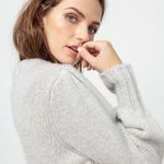 Rails  Sybil Puff Sleeve Wool Cashmere Alpaca Blend Grey Sweater SIZE: L Photo 0