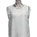 Ann Taylor Ivory Crepe Sheer Blouse Ethereal Angelcore Preppy Modest LP Coastal Photo 0