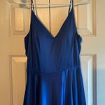 Macy's Royal Blue Satin Prom Dress With Pockets Photo 4