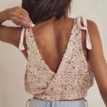 Free People  Intimately Free Big Night Sequin Crop Top Ribbon Tie Rose XS Photo 1