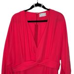 ASOS DESIGN Curve Batwing Twist Front Midi Skater Dress In Raspberry Size 14 Photo 2