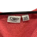 Cato Woman Button Front Knit Top Short Sleeve V Neck Coral Pink 22/24W Photo 4