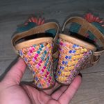 Born Shoes Crown by Born Colorful Rainbow Wicker Leather Flower Wedge Sandals Photo 4