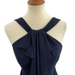 NWT Jenny Packham Midnight Blue Chiffon Halter Neck Sash Tie Knee Length Dress 4 Photo 2