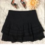 Free People  Black Pintuck Lace Trim Skirt size 4 Photo 1