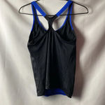 Nike WO SIZE MEDIUM BLUE BLACK ATHLETIC T BACK TOP BUILT IN PADDED BRA CLEAN Photo 4