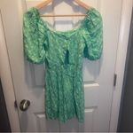 & Other Stories & other stories green floral puff sleeves mini dress Photo 5
