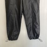 ZARA Vegan Leather High Rise Balloon Leg Joggers Jogging Pants in Black Size XL Photo 7