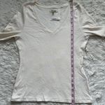 Madewell Top Brightside Finerib V-Neck Long-Sleeve Tee Antique Cream L NWT New Photo 10