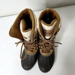 Khombu Cozy Pac Tall Lace Up Suede Knit Duck Boots Photo 5