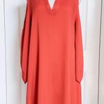 XCVI Coral Cold Shoulder Tunic Dress Rayon Flowing Bell Sleeve Designer New Photo 0