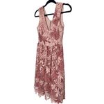 Dress the Population BHLDN x Pink Rose Rita Floral Lace Plunge Midi Dress EUC XS Photo 3