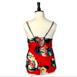 Lila Rose Lela Rose Women's Swim Tank Top Red Black Abstract Floral Size 42DDD Photo 3