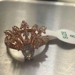 Elegant Bomb Party Rose Gold Peacock Ring size 8 White Photo 2