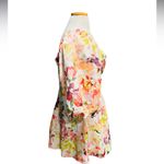 ASOS LUXE printed twisted front puff sleeve skater L dress in floral Size 12 NWT Pink Photo 5