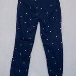 J.Crew  AB649 Vintage Straight Navy Blue Polka Dot Wig Waisted Stretch Pants 26 Photo 7