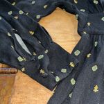 Free People Woman’s Love Grows Front Button Long Sleeve Black Romper Size Small Photo 6