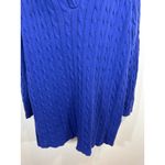 Ralph Lauren Lauren  Royal Blue Cable Knit V Neck Tunic Sweater Women's Size XL Photo 2