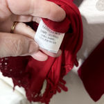 Match Stick Red Dress Lace Trim Long Sleeve Holiday Mini Jersey knit Argus sz S Photo 4