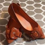 Via Spiga Flats with Decorative Buckle cinnamon suede excellent coquette girl Orange Size 7 Photo 5